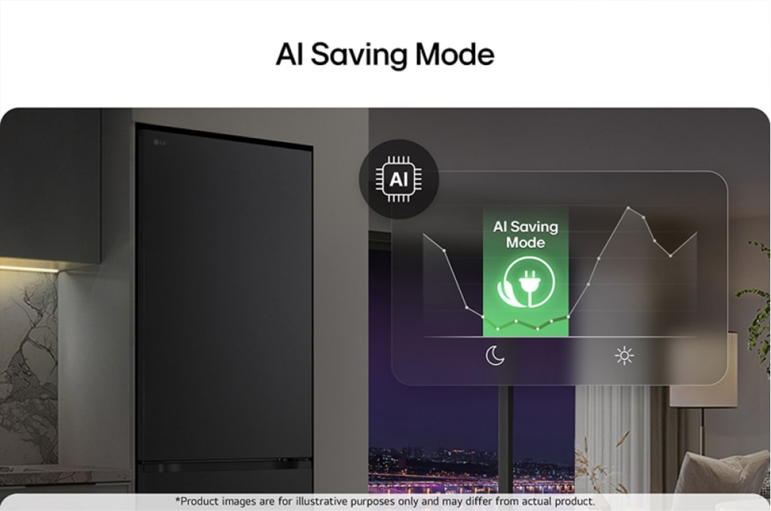 LG Kombinovaná chladnička LG | C | 375 l | Smart Invertorový kompresor | Čierna/šedá, Chladnička s mrazničkou LG (GBBW726CPY), predný pohľad s viditeľným ventilačným otvorom funkcie DoorCooling+™, GBBSJ2CCEP, thumbnail 8