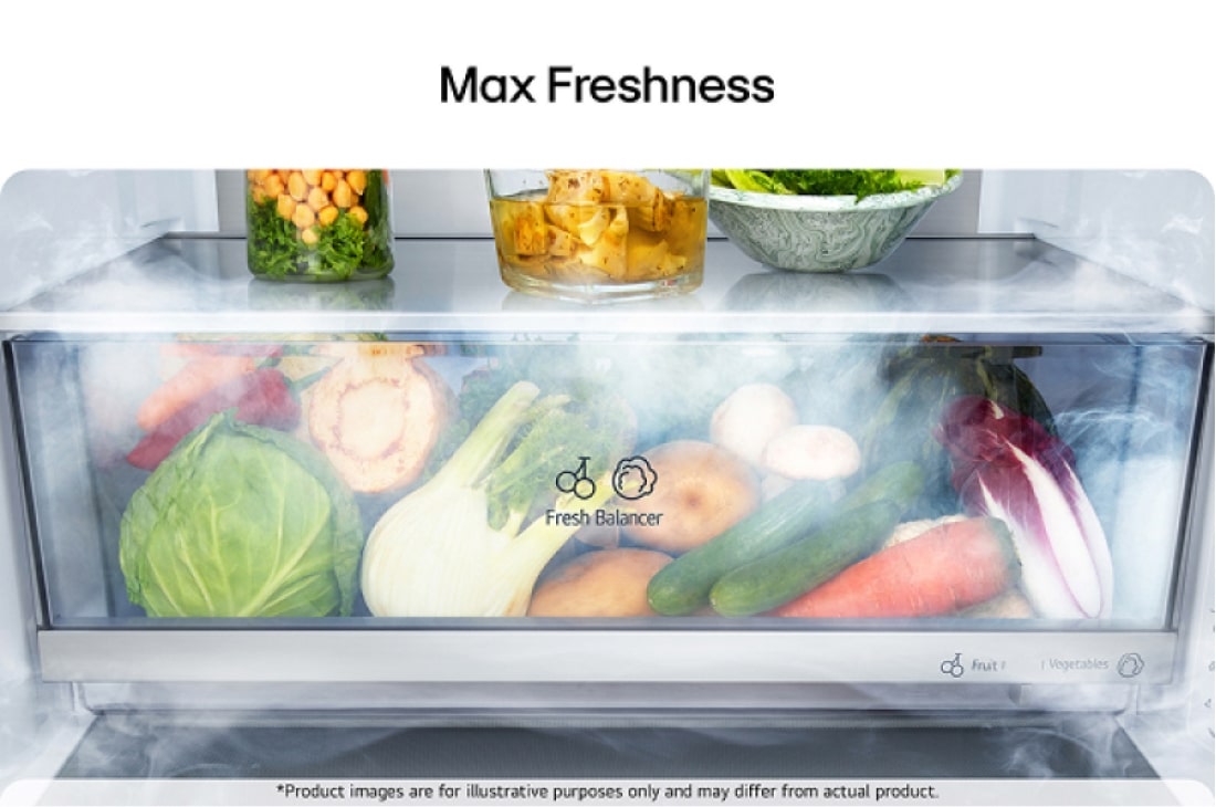 LG Kombinovaná chladnička LG | C | 375 l | Smart Invertorový kompresor | Čierna/šedá, Dolný pohľad na chladničku s mrazničkou LG (GBBW726CPY), GBBSJ2CCEP, thumbnail 10