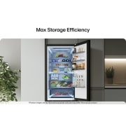 LG Kombinovaná chladnička LG | C | 375 l | Smart Invertorový kompresor | Čierna/šedá, Chladnička so spodnou mrazničkou LG (GBBW726CPY), šikmý pohľad spredu zobrazujúci vonkajší dizajn, GBBSJ2CCEP, thumbnail 12