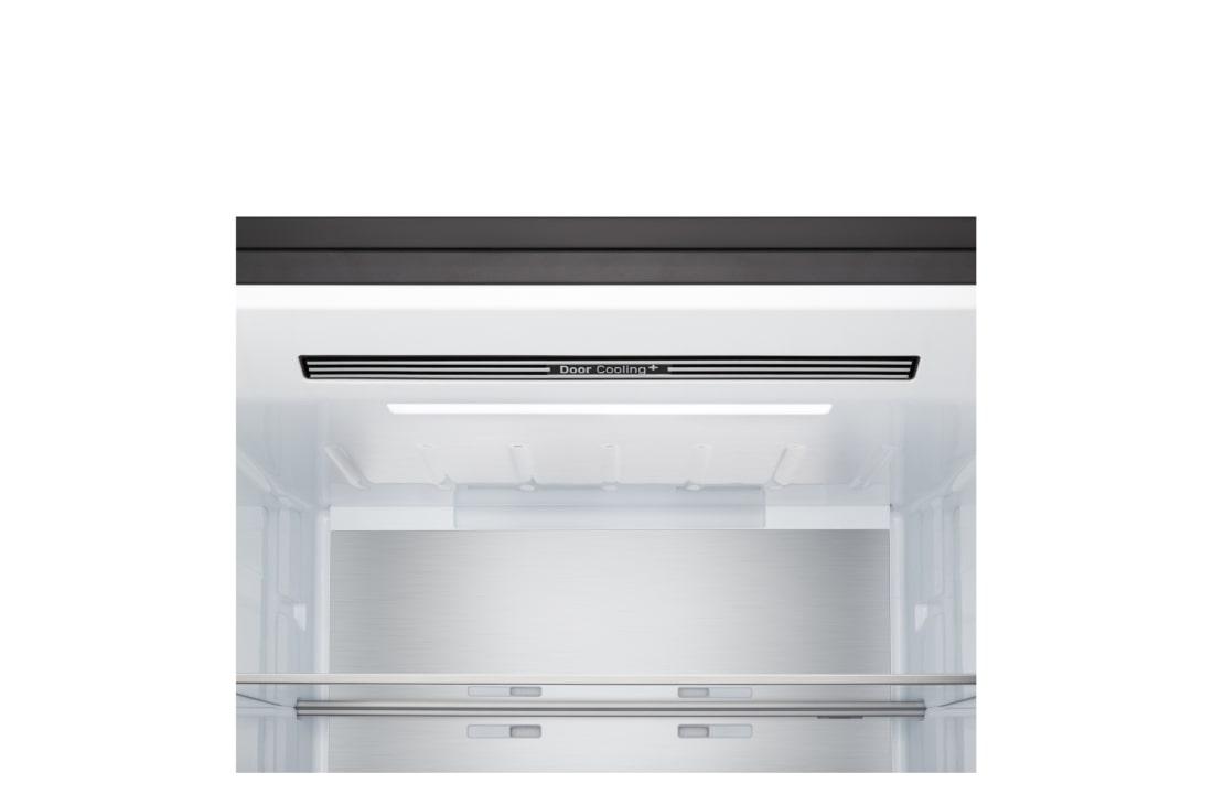 LG Kombinovaná 70cm chladnička LG | C | 465 l | Smart Invertorový kompresor | Čierna/šedá, Horný pohľad na chladničku s mrazničkou LG (GBBW726AEV), GBBW726CEV, thumbnail 4