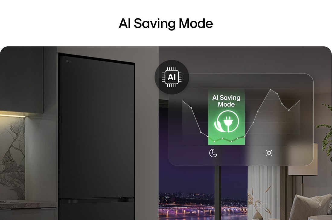 LG Kombinovaná 70cm chladnička LG | C | 465 l | Smart Invertorový kompresor | Čierna/šedá, Vľavo je zobrazené mäso s teplotou -3 °C, v strede čerstvá ryba s teplotou 0 °C a vpravo syr s teplotou 2 °C., GBBW726CEV, thumbnail 8