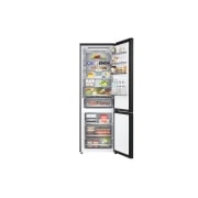 LG Kombinovaná 70cm chladnička LG | C | 465 l | Smart Invertorový kompresor | Čierna/šedá, Chladnička so spodnou mrazničkou LG (GBBW726AEV), pohľad s úplne otvorenými dverami s viditeľným priestorom chladničky a mrazničky, GBBW726CEV, thumbnail 3