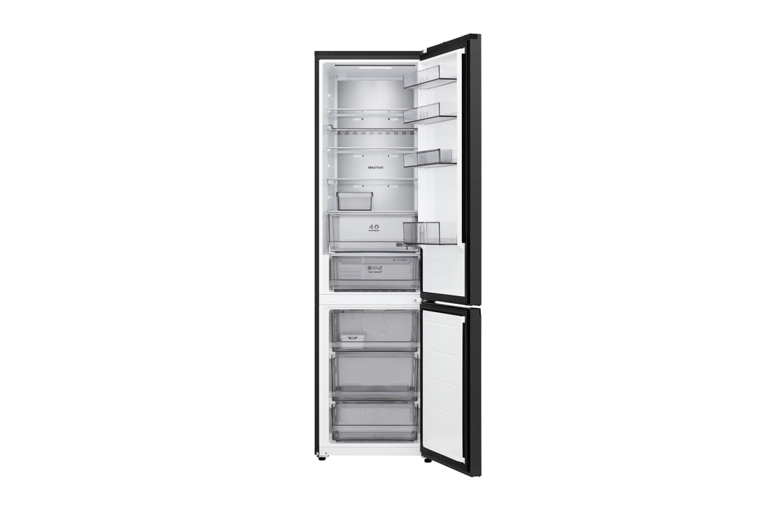 LG Kombinovaná chladnička LG | C | 375 l | Smart Invertorový kompresor | Čierna/šedá, front open, GBBS525CEV, thumbnail 2