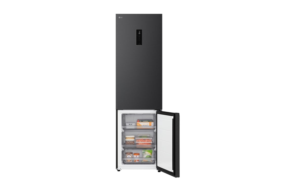 LG Kombinovaná chladnička LG | C | 375 l | Smart Invertorový kompresor | Čierna/šedá, front open, GBBS525CEV, thumbnail 7