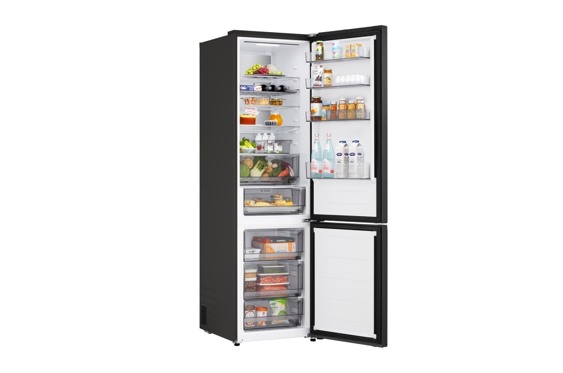 LG Kombinovaná chladnička LG | C | 375 l | Smart Invertorový kompresor | Čierna/šedá, right open, GBBS525CEV, thumbnail 9