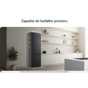 LG Kombinovaná chladnička LG | C | 375 l | Smart Invertorový kompresor | Čierna/šedá, lifestyle, GBBS525CEV, thumbnail 6