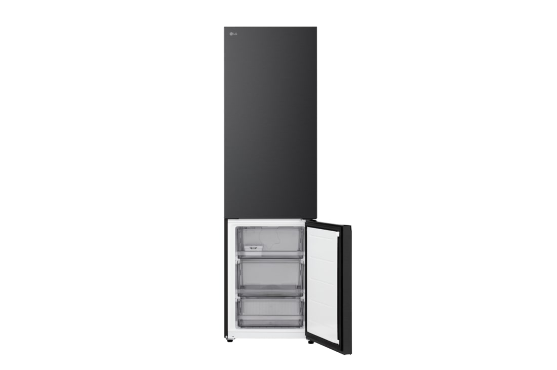 LG Kombinovaná chladnička LG | B| 375 l | Smart Invertorový kompresor | Čierna/šedá, front open, GBBS322BEV, thumbnail 5
