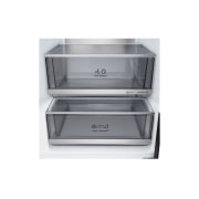LG  Kombinovaná chladnička LG | A | 375 l | Smart Invertorový kompresor | Čierna/šedá, Chladnička s mrazničkou LG, horný pohľad s matnou čiernou chladničkou vľavo a vstavanými skrinkami vpravo, GBBS727AEV, thumbnail 5