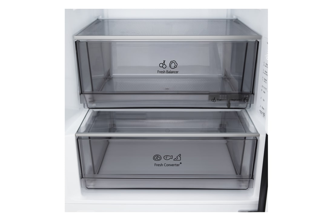 LG Kombinovaná chladnička LG | A | 375 l | Smart Invertorový kompresor | Čierna/šedá, drawers, GBBS322AEV, thumbnail 5