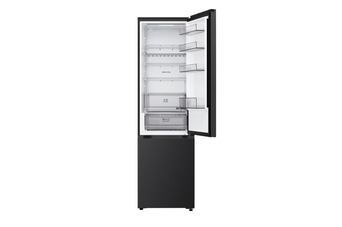 LG Kombinovaná chladnička LG | A | 375 l | Smart Invertorový kompresor | Čierna/šedá, top door open view, GBBS322AEV, thumbnail 6