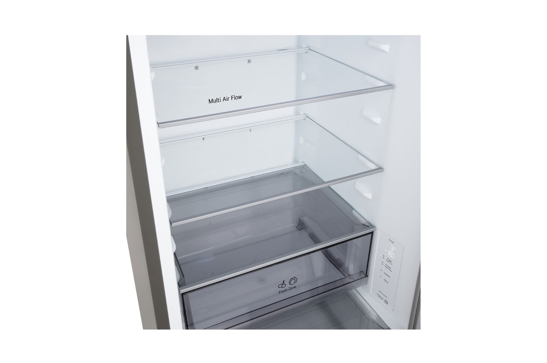 LG Kombinovaná chladnička LG | B | 333 l | Smart Invertorový kompresor | Strieborná, Inside full view, GBBSJ10DPY, thumbnail 4