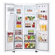 LG Americká chladnička LG | E | 638 l | Smart invertorový kompresor | Multi-Air Flow™| Biela, front open, GSLC40SWPE, thumbnail 3