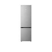 LG Kombinovaná chladnička LG | B | 375 l | Smart Invertorový kompresor | Strieborná, Chladnička so spodnou mrazničkou, pohľad spredu s matnou čiernou povrchovou úpravou, GBBS323BPY, thumbnail 1