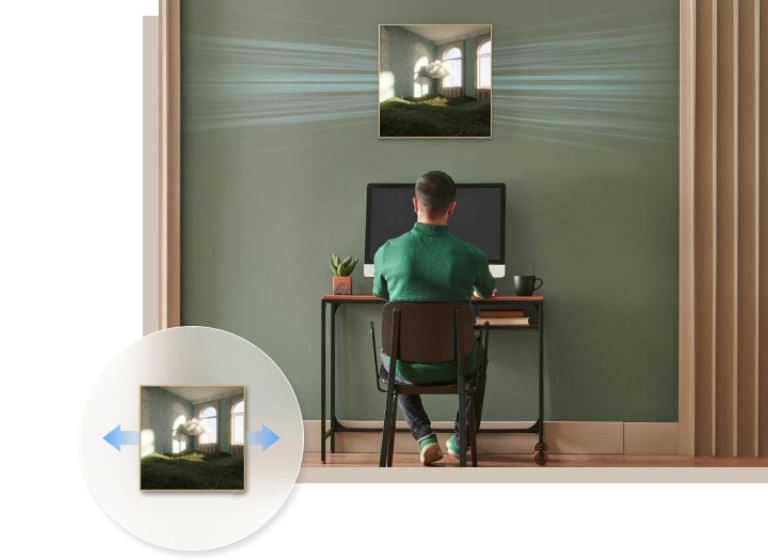 Skrytá lopatka obratne rozptyľuje vánok po priestore pri rovnomernom, nepriamom prúdení vzduchu.