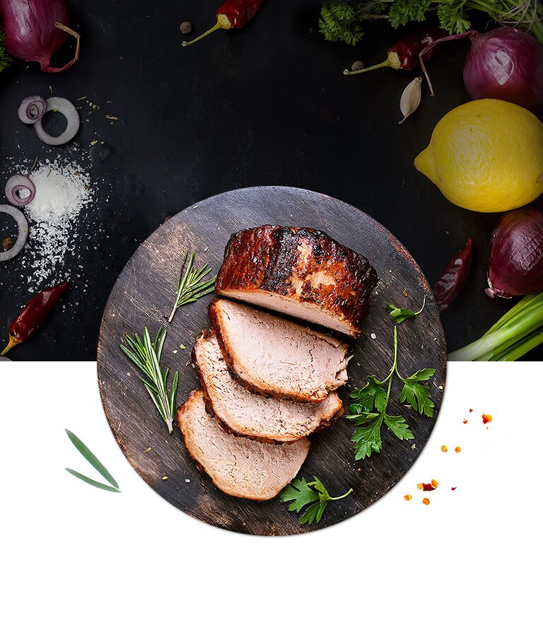 Bravčová panenka obalená slaninou s baklažánom