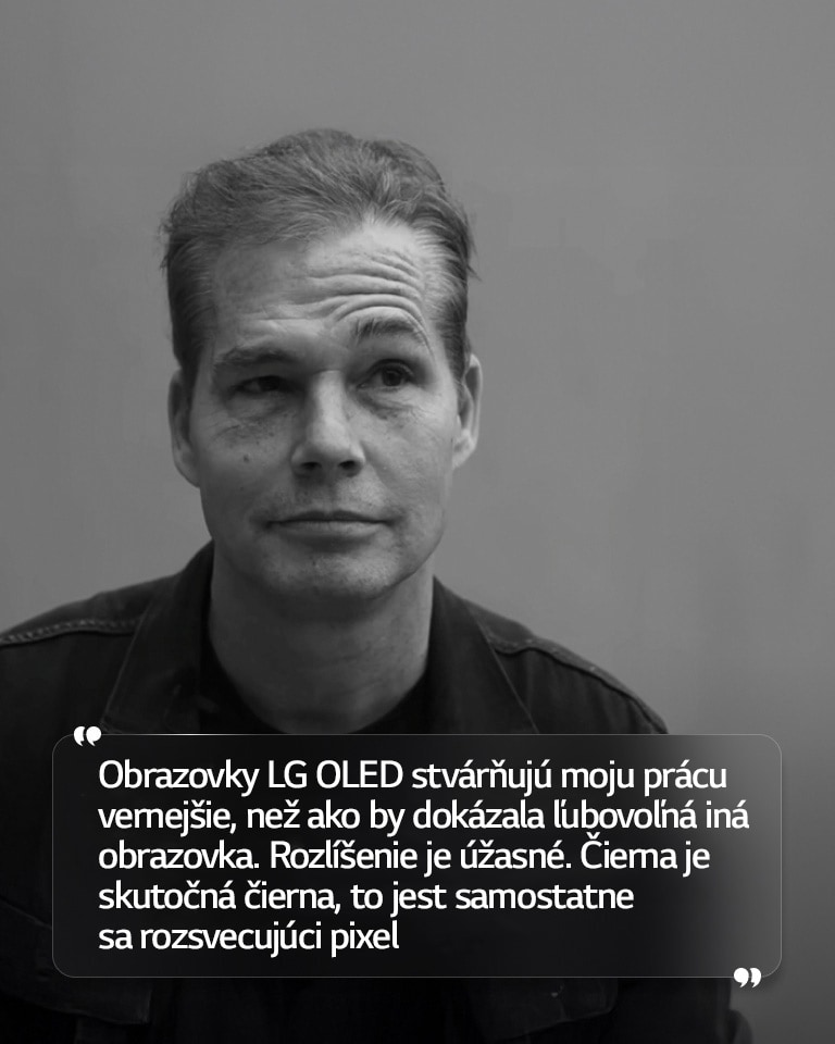 Rozhovor Sheparda Faireyho s textom „Obrazovky LG OLED stvárňujú moju prácu vernejšie, než ako by dokázala ľubovoľná iná obrazovka. Rozlíšenie je úžasné. Čierna je skutočná čierna, to jest samostatne sa rozsvecujúci pixel“ 