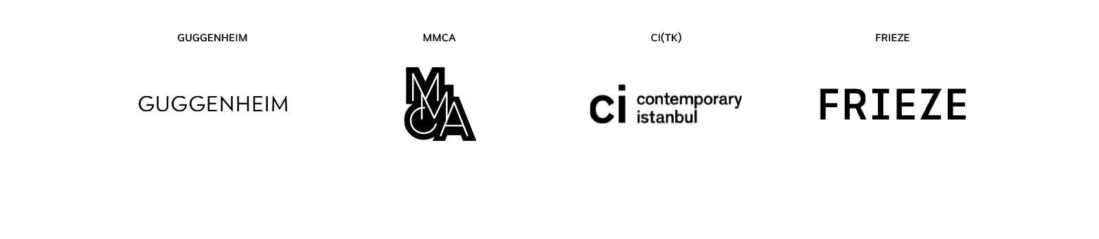 Logo Guggenheim, MMCA, Contemporary Istanbul a Frieze.