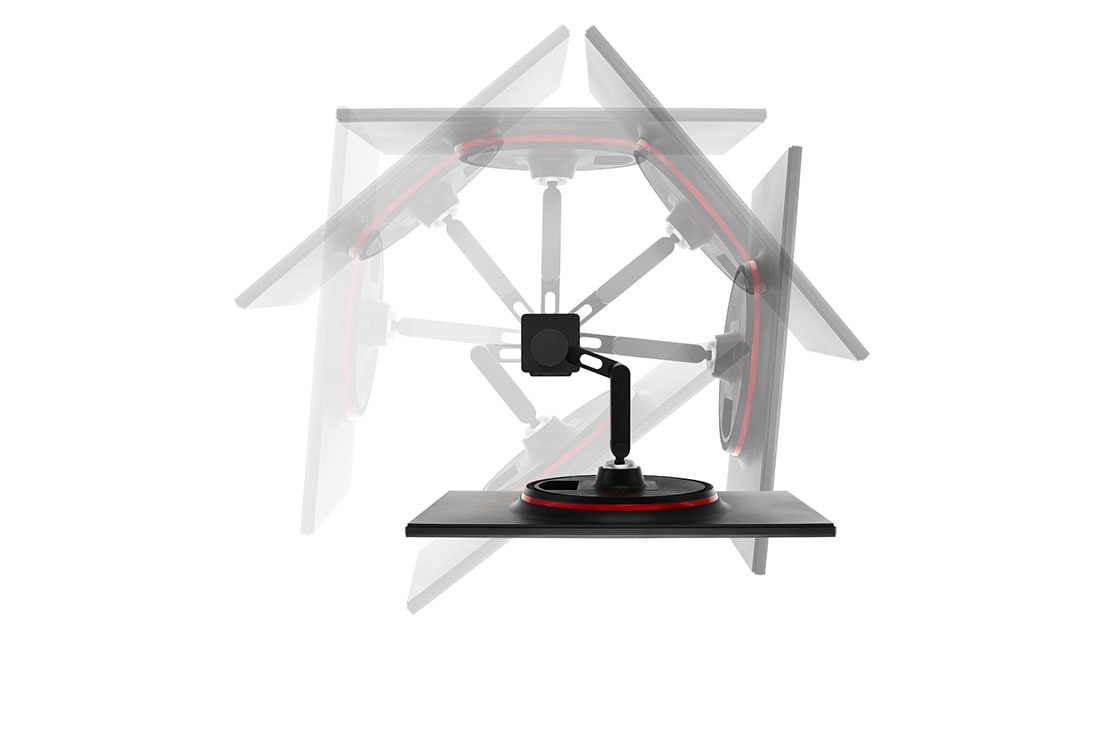 LG 27-palcový ergonomický herný monitor Nano IPS UltraGear™ s&nbsp;časom odozvy (GtG) 1&nbsp;ms, Pohľad na monitor zhora pri nastavovaní sklopenia, 27GN880-B, thumbnail 6