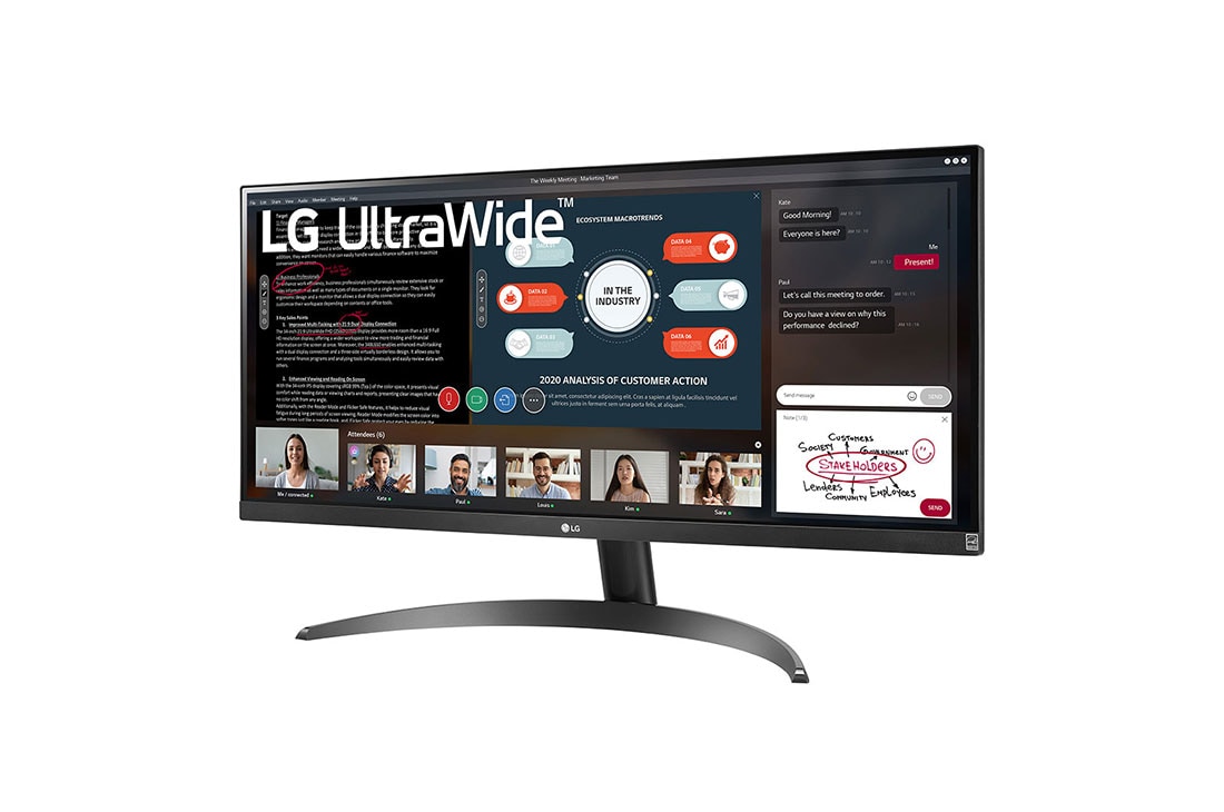 LG 29'' LG UltraWide monitor s IPS displejom, pohľad zboku -15 stupňov, 29WP500-B, thumbnail 2