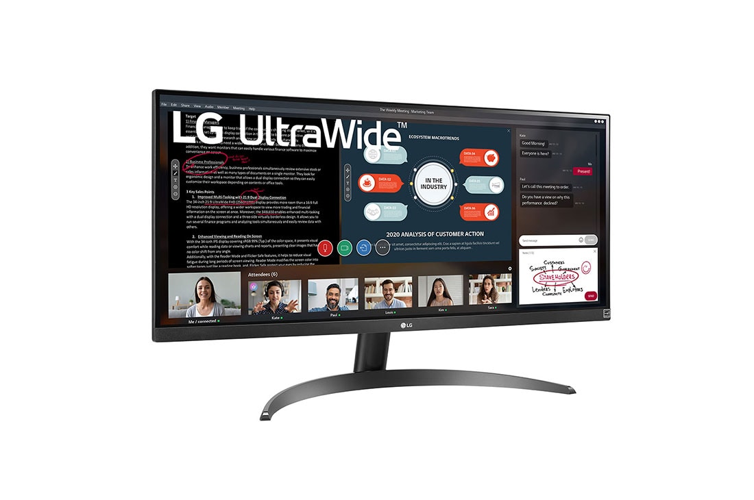 LG 29'' LG UltraWide monitor s IPS displejom, pohľad zboku +15&nbsp;stupňov, 29WP500-B, thumbnail 3