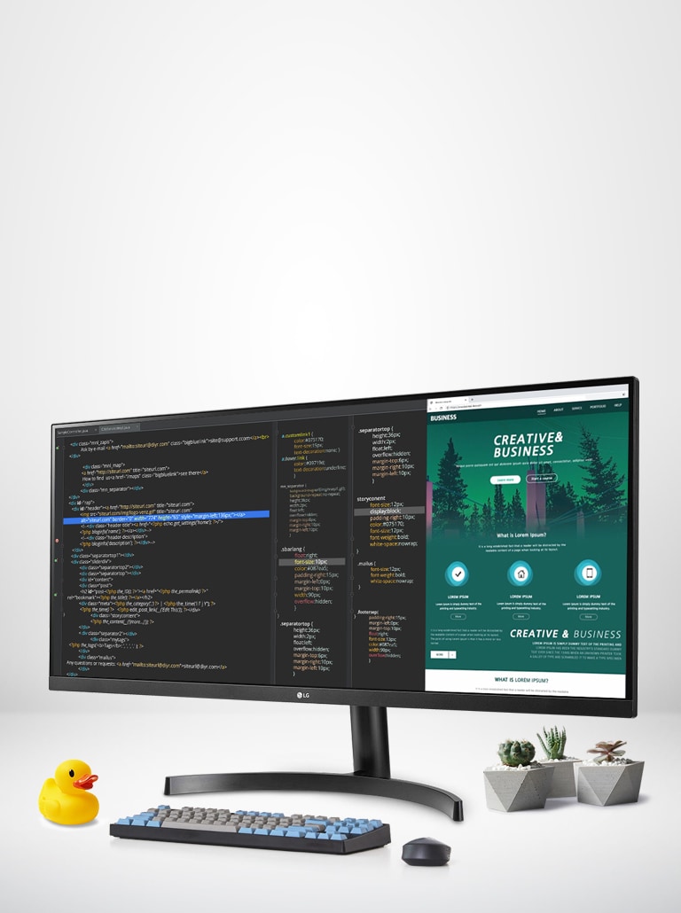 Monitor UltraWide LG 34WN700 ponúka rozlíšenie UltraWide™ QHD 3440 x 1440, 99&nbsp;% pokrytie priestoru farieb sRGB, zobrazenie farieb vo formáte HDR10 a&nbsp;pripojenie USB-C
