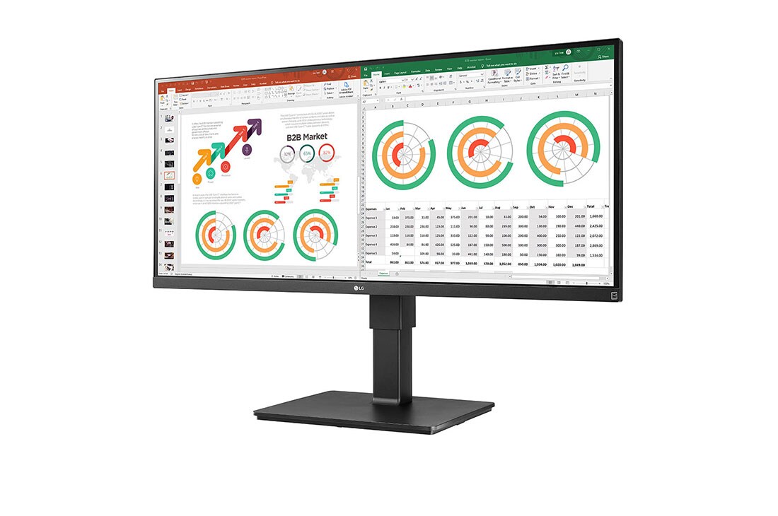 LG 35'' LG UHD monitor s IPS displejom, Pohľad zboku -15 stupňov, 34BN770-B, thumbnail 2