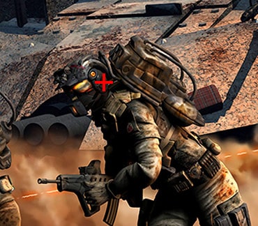 Aktivovaný režim s&nbsp;bodom mierenia Crosshair