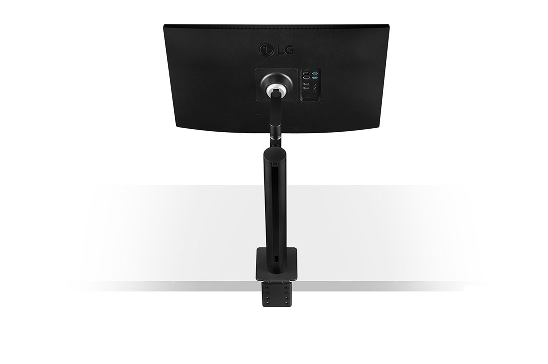 LG 27-palcový monitor QHD Ergo IPS s USB Type-C™, Bočný pohľad zozadu s vytiahnutým stojanom monitora v strede, 27QN880-B, thumbnail 13