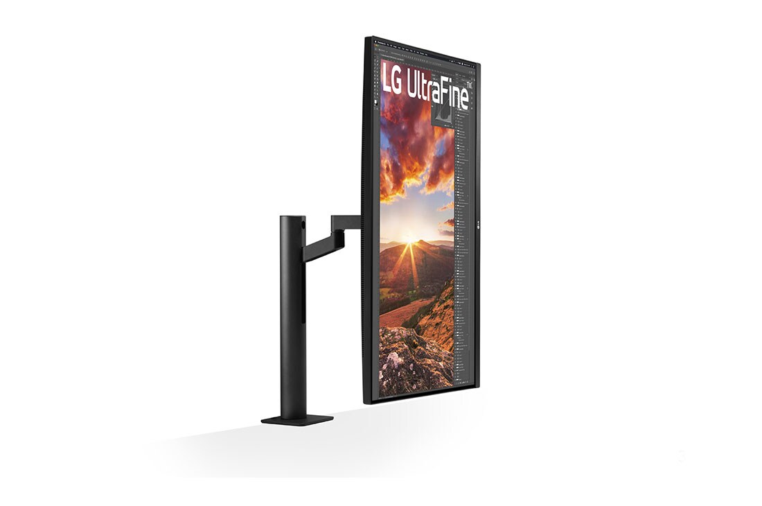 LG 31.5-palcový monitor IPS s&nbsp;rozlíšením UHD 4K Ergo s&nbsp;rozhraním USB-C™, Pohľad zozadu z perspektívy 2, 32UN88A-W, thumbnail 10