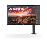 LG 31.5-palcový monitor IPS s&nbsp;rozlíšením UHD 4K Ergo s&nbsp;rozhraním USB-C™, Pohľad spredu so stojanom monitora napravo, 32UN88A-W, thumbnail 1