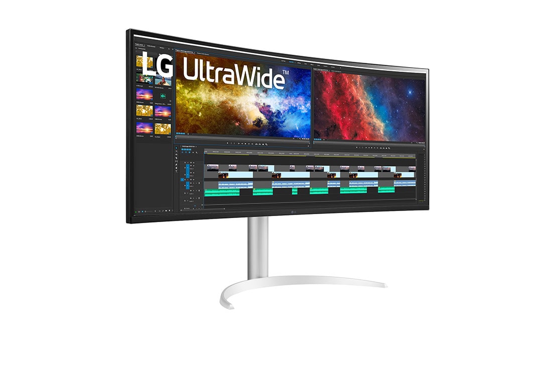 LG 37,5-palcový zakrivený monitor UltraWide™ s pomerom strán 21 : 9 s rozlíšením QHD+ (3840 × 1600), pohľad z&nbsp;perspektívy, 38WP85C-W, thumbnail 4