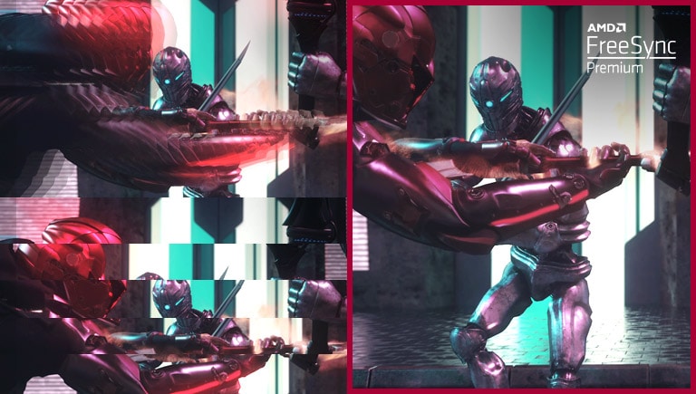 Pohyb v hre pri využití technológie AMD FreeSync™ Premium a bez nej