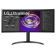 LG 34-palcový zakrivený monitor UltraWide™ s pomerom strán 21 : 9 a rozlíšením QHD (3440 × 1440), pohľad spredu, 34WP85C-B, thumbnail 1