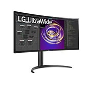 LG 34-palcový zakrivený monitor UltraWide™ s pomerom strán 21 : 9 a rozlíšením QHD (3440 × 1440), Pohľad z perspektívy, 34WP85C-B, thumbnail 4