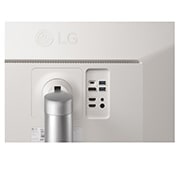 LG 35-palcový zakrivený monitor UltraWide™ s rozlíšením QHD a podporou formátu HDR VA, pohľad zblízka na porty, 35WN75CN-W, thumbnail 8