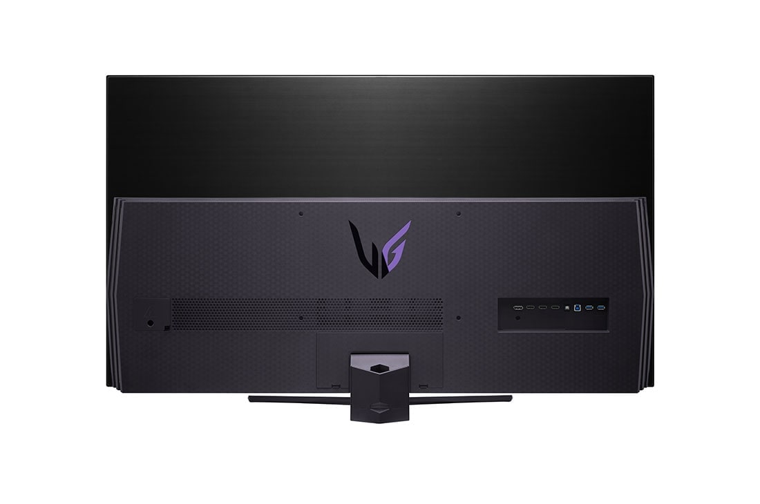 LG 48-palcový herný monitor OLED UltraGear™ s&nbsp;rozlíšením UHD 4K, pohľad zozadu so zapnutými svetlami, 48GQ900-B, thumbnail 7