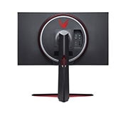 LG 27'' LG UltraGear herný monitor s 4K nano IPS displejom., pohľad zozadu s funkciou Sphere Lighting 2.0 v bielej a červenej farbe, 27GN95R-B, thumbnail 5