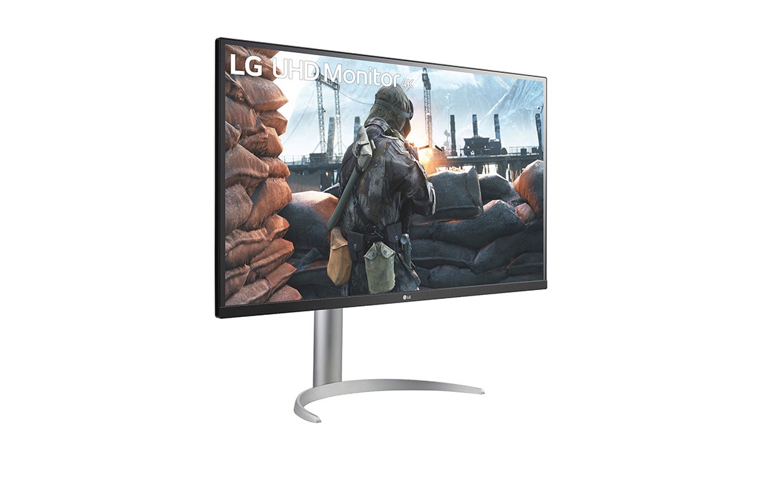 LG 31,5-palcový monitor s rozlíšením UHD 4K (3840 x 2160) a rozhraním USB-C™, pohľad zboku pod uhlom 30 stupňov, 32UP55NP-W, thumbnail 4