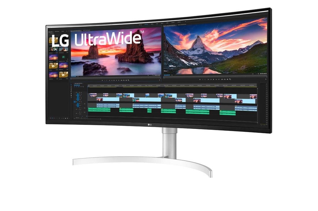 LG 38-palcový zakrivený monitor UltraWide™ s rozlíšením QHD+ a technológiou Nano IPS, pohľad zboku +15 stupňov, 38WN95CP-W, thumbnail 2