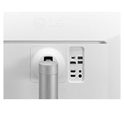 LG 38-palcový zakrivený monitor UltraWide™ s rozlíšením QHD+ a technológiou Nano IPS, pohľad zblízka na porty, 38WN95CP-W, thumbnail 7