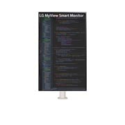 LG 32'' 4K UHD smart monitor so systémom webOS a stojanom Ergo, pohľad spredu s otáčaním displeja o 90 stupňov v orientácii na výšku, 32SQ780S-W, thumbnail 14