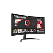 LG 34-palcový zakrivený monitor UltraWide™ s&nbsp;pomerom strán 21:9, rozlíšením QHD (3440x1440) a&nbsp;technológiou FreeSync™, pohľad zboku +30&nbsp;stupňov, 34WR50QC-B, thumbnail 4