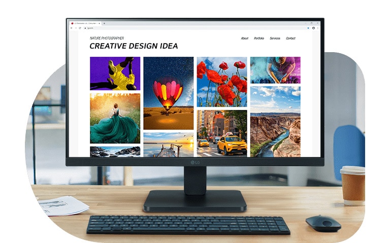 Vďaka jasným farbám zvyšuje 21,45-palcová obrazovka s rozlíšením Full HD (1920 x 1080) produktivitu práce.