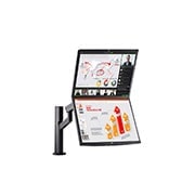LG 27-palcový monitor QHD Ergo Dual s reťazovou konfiguráciou, Pohľad spredu s modulom Stacked, 27QP88DP-BS, thumbnail 4