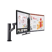 LG 27-palcový monitor QHD Ergo Dual s reťazovou konfiguráciou, pohľad zboku s dolným nastavením výšky monitora, 27QP88DP-BS, thumbnail 6
