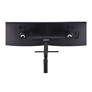LG 27-palcový monitor QHD Ergo Dual s reťazovou konfiguráciou, zadná perspektíva so stojanom monitora vytiahnutým doprava, 27QP88DP-BS, thumbnail 11