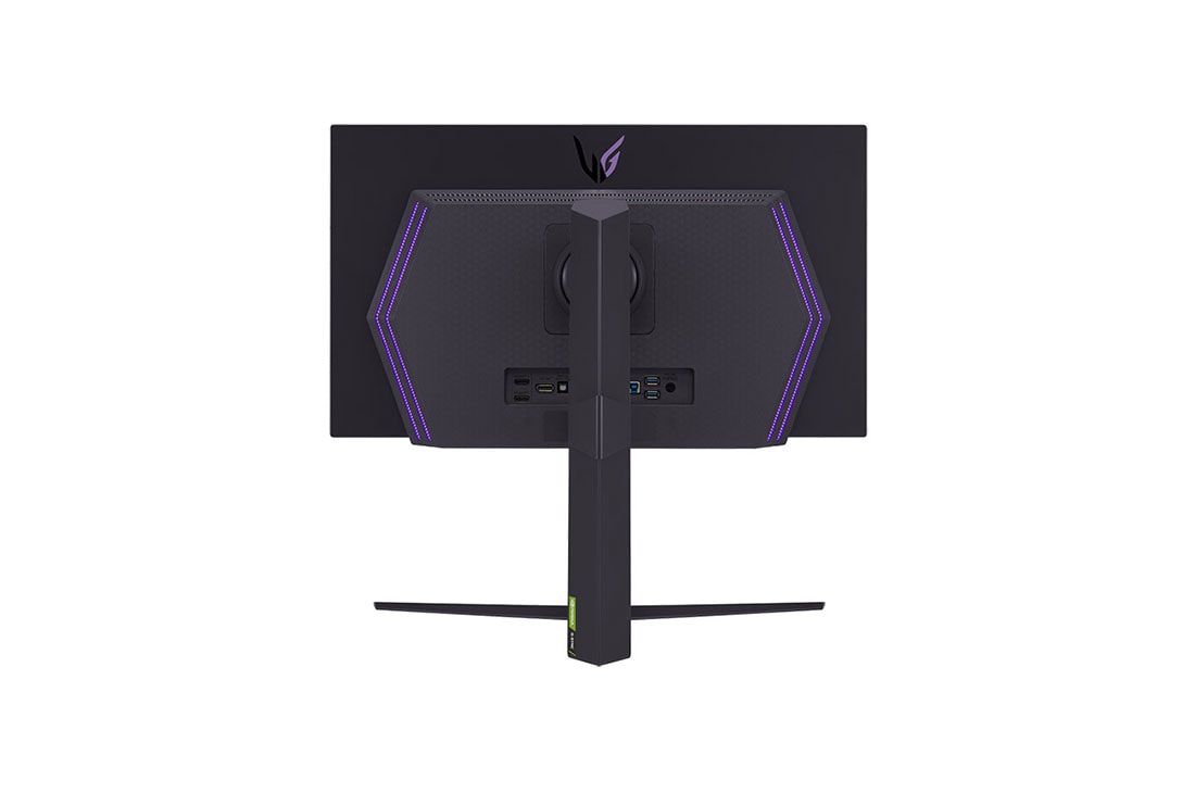 LG 27-palcový herný monitor OLED UltraGear™ | HDR400 True black, 240 Hz, 0,03 ms (GtG), pohľad zozadu so zapnutými svetlami, 27GS95QE-B, thumbnail 8