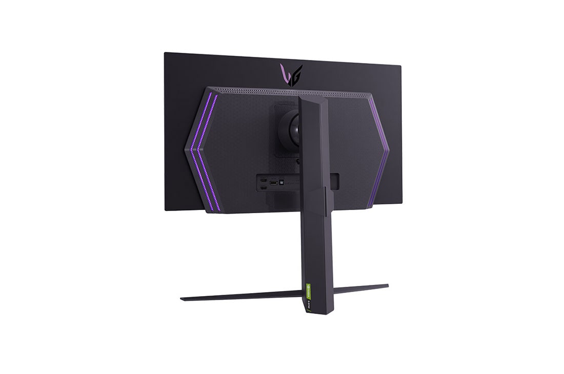 LG 27-palcový herný monitor OLED UltraGear™ | HDR400 True black, 240 Hz, 0,03 ms (GtG), pohľad zozadu z perspektívy so zapnutými svetlami, 27GS95QE-B, thumbnail 10