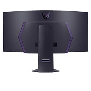 LG 45'' UltraGear™ OLED zakrivený herný monitor | 800R, DisplayHDR True Black 400, 240Hz, 0.03ms (GtG), pohľad zozadu so zapnutými svetlami, 45GS95QE-B, thumbnail 8