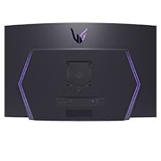 LG 45'' UltraGear™ OLED zakrivený herný monitor | 800R, DisplayHDR True Black 400, 240Hz, 0.03ms (GtG), pohľad zblízka na porty so zapnutými svetlami, 45GS95QE-B, thumbnail 12